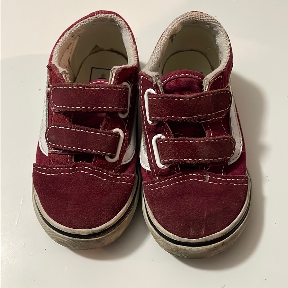Vans Kids Red and White Sneakers